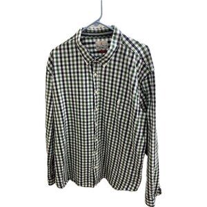 Barbour Beacon Brand Green Blue men’s checked shirt size 2XL  Slim Fit Cotton